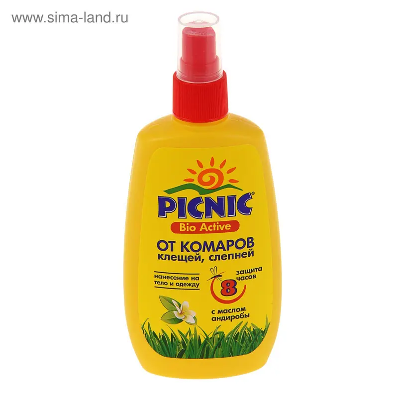 Спрей репеллентный от комаров "Picnic Bio Active", с маслом андиробы, 120 мл