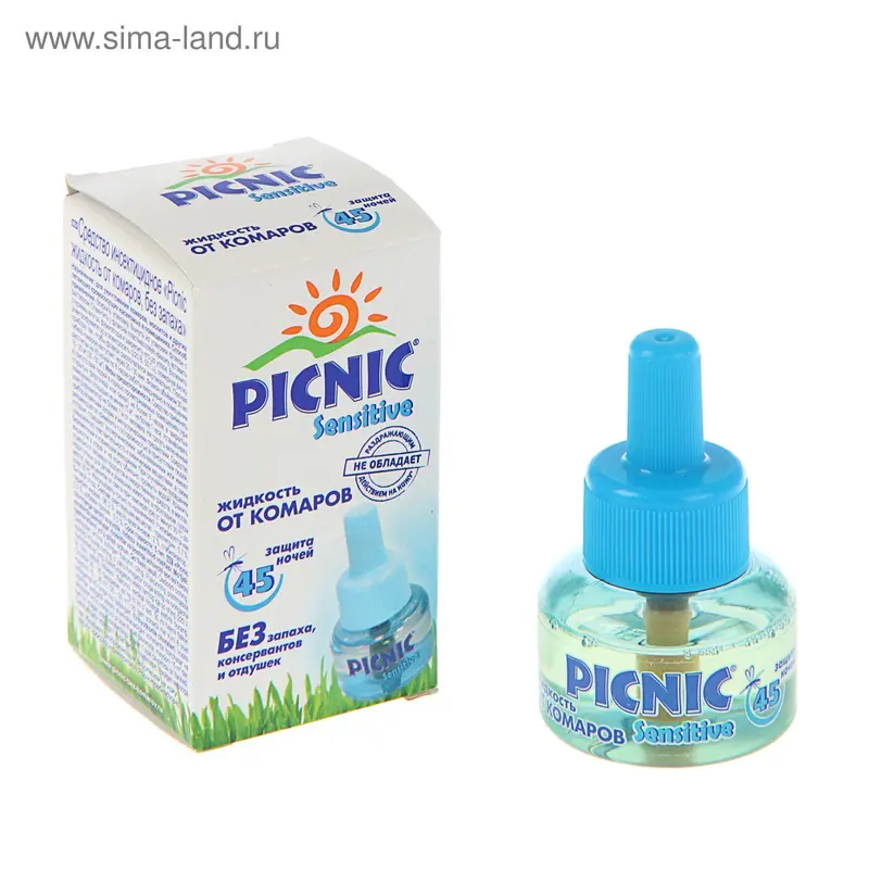 Жидкость от комаров Picnic Sensitive, 45 ночей, 30 мл