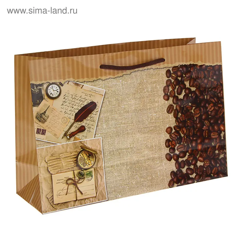 Пакет подарочный "Кофейный дом" 24,5 x 32,5 x 12 см