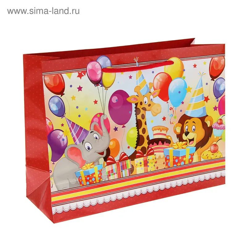 Пакет подарочный "Именины" 36 x 12 х 24,5 см