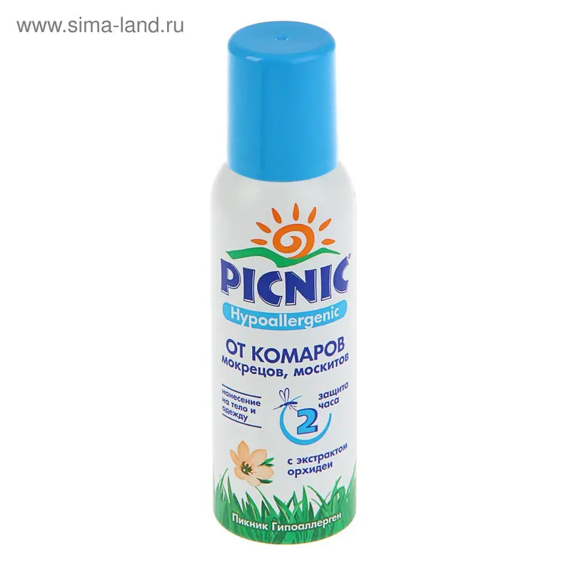 Аэрозоль от комаров Picnic Hypoallergenic, 125 мл
