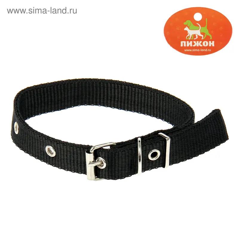 Ошейник 47 х 2 см, полиэстр, черный