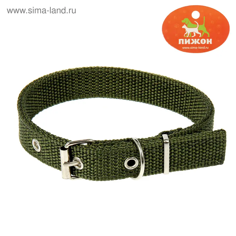 Ошейник 47 х 2 см, полиэстр, зеленый