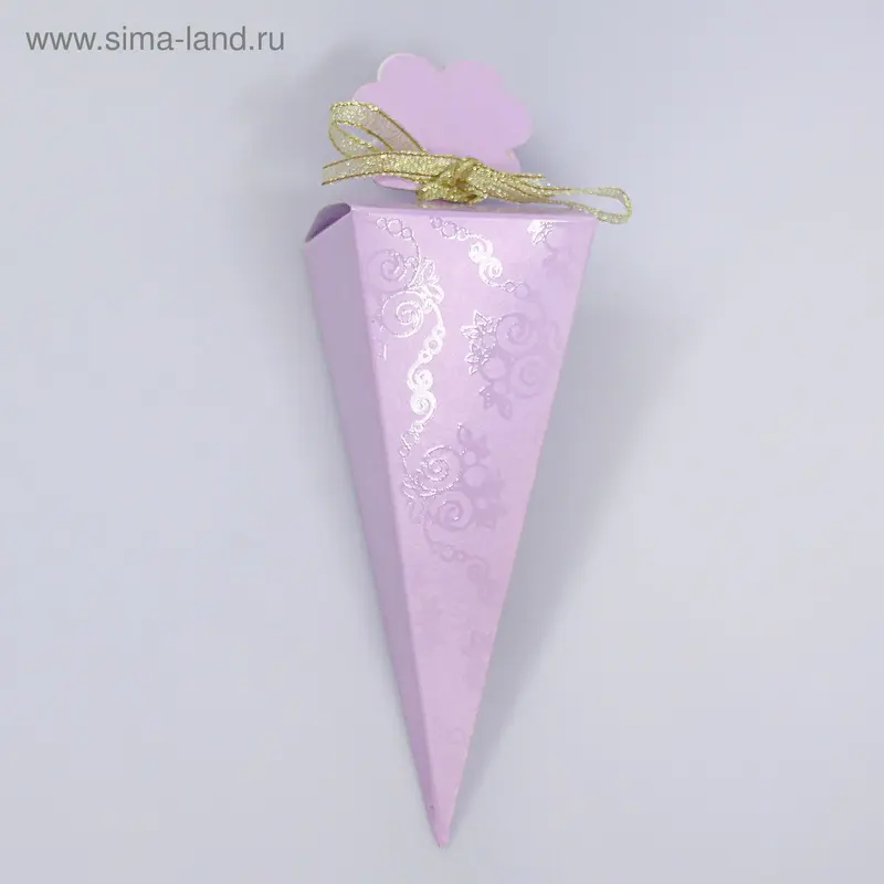 Коробка пирамидка "Соблазн" ирис, сборная, 15х6 см