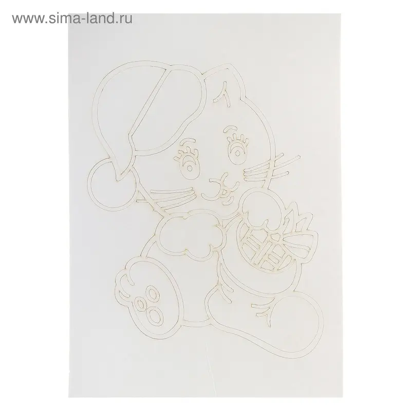 Трафарет "Кот в шапке" A4 232