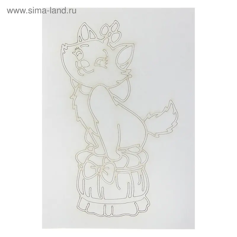 Трафарет "Кошка на пуфике" A4 245