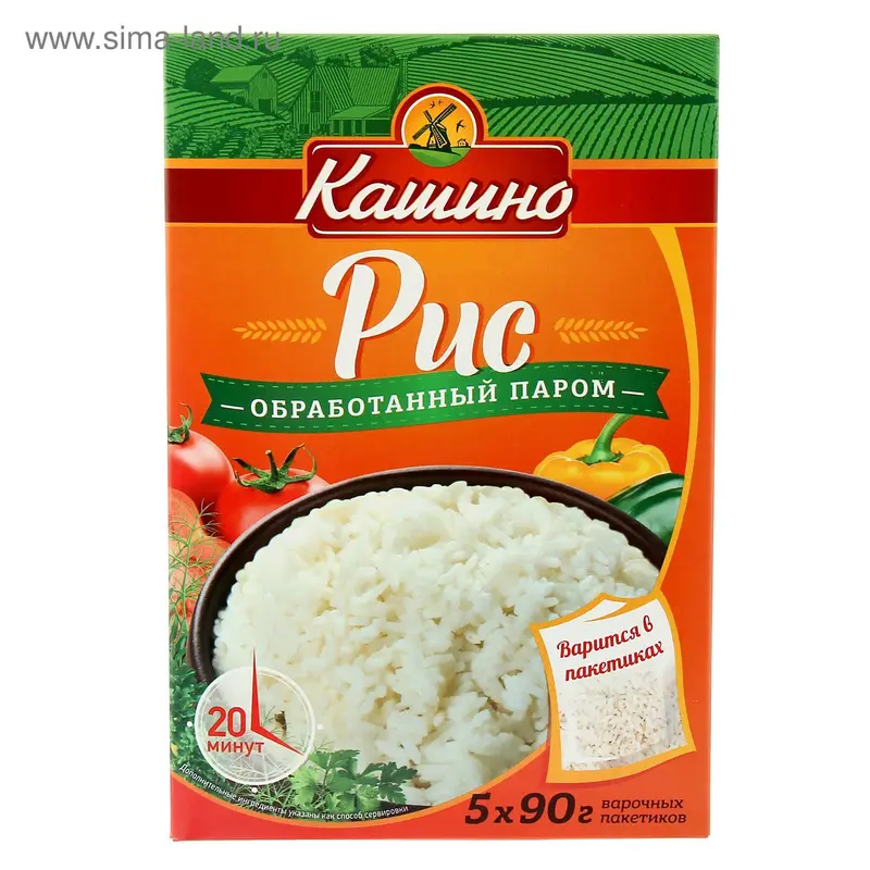 Крупа Кашино рис обработанный паром, 90 г