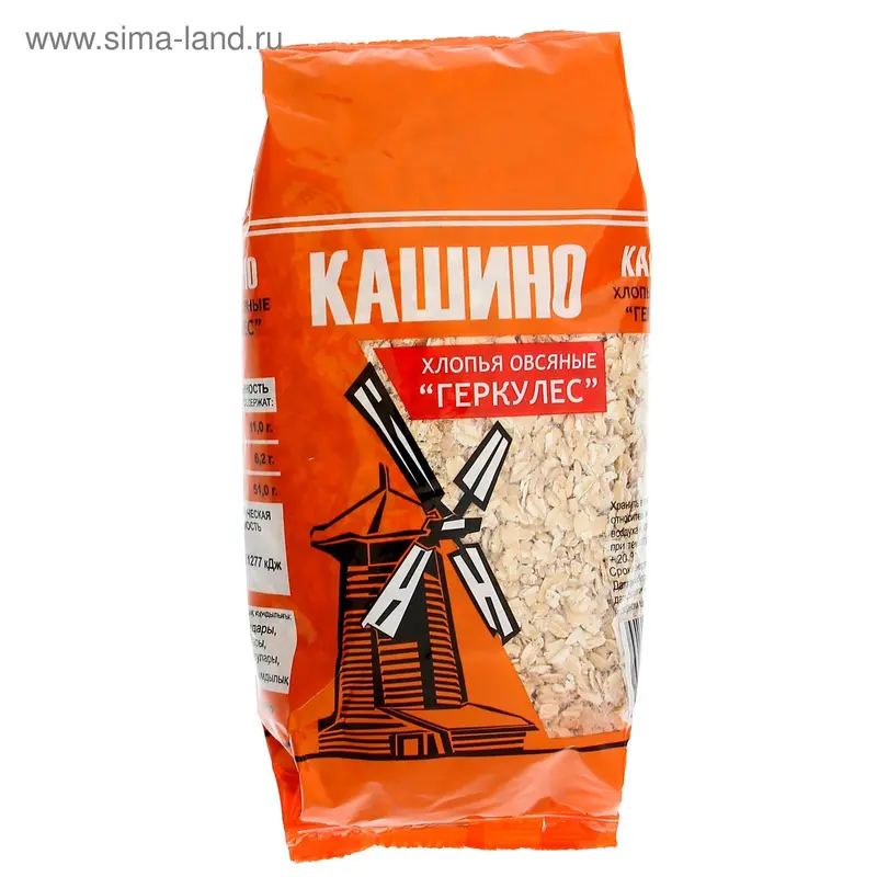 Хлопья Кашино овсяные, геркулес, 350 г