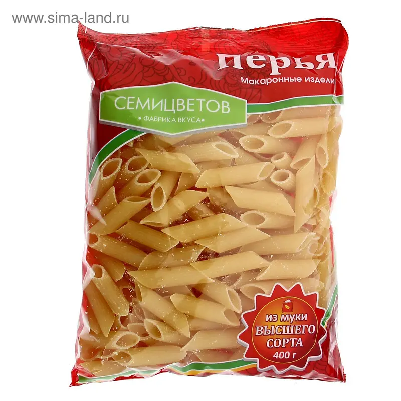 Макароны Семицветов перья, 400 г