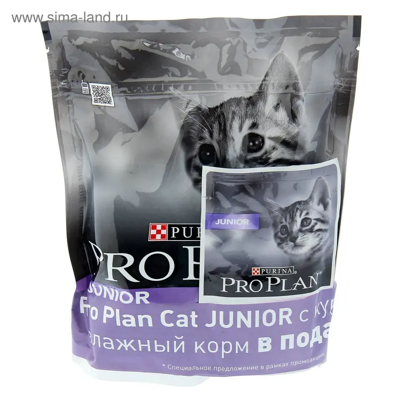 Акция! Сухой корм PRO PLAN для котят, курица/рис, 400 + 85 г