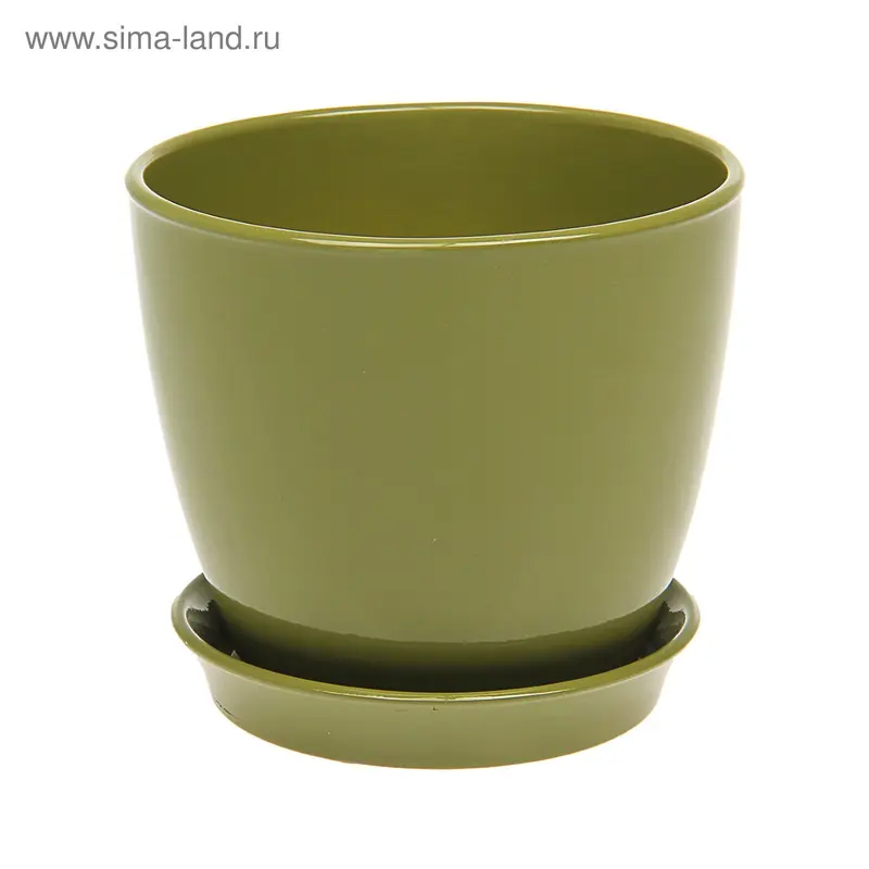 Кашпо "Виктория" глянец, оливковый, 3 л