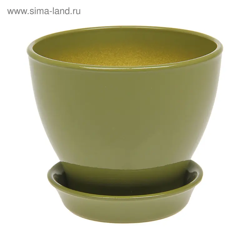 Кашпо "Ксения" глянец, оливковое, 5,25л