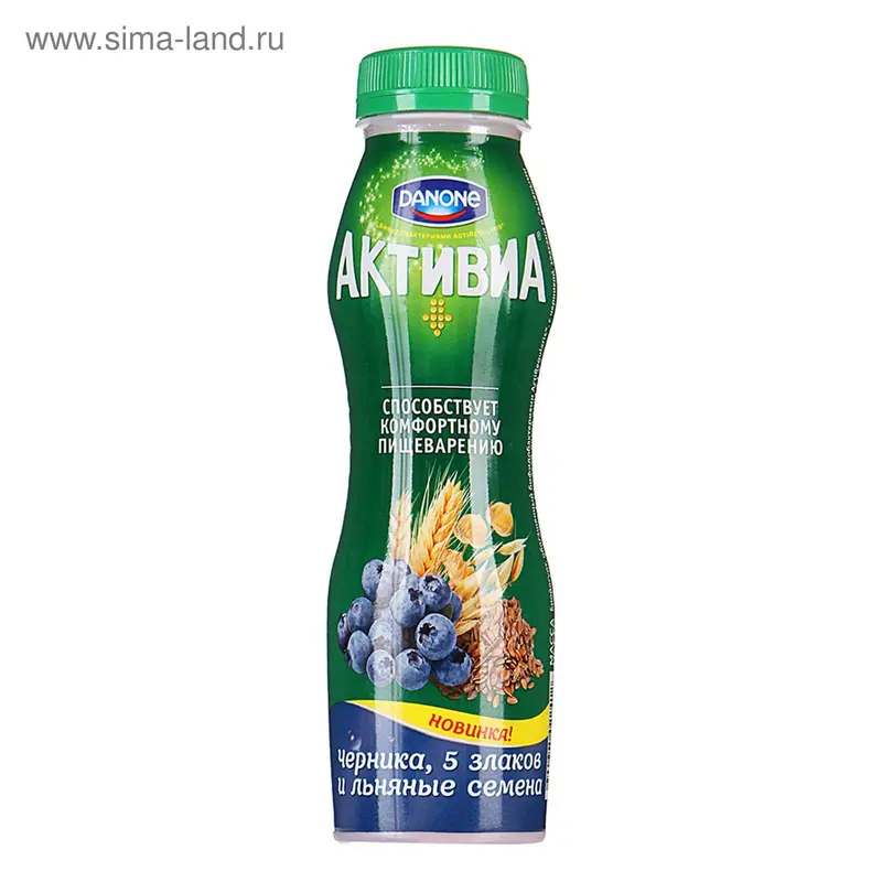 АКТИВИА ПИТЬЕВАЯ 290г. Черника-5 злаков-Льняные семена