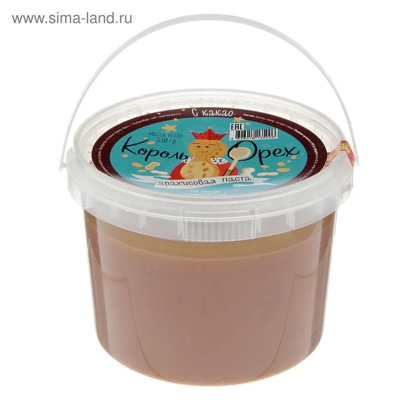 Арахисовая паста "Король Орех" с какао, 510 г