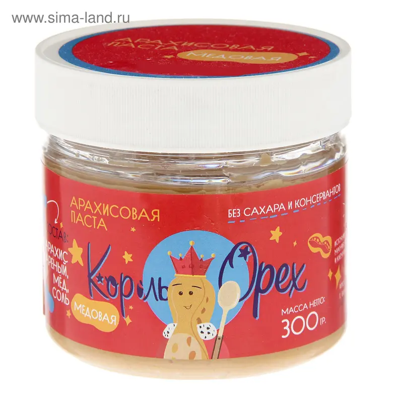 Арахисовая паста "Король Орех" медовая, 300 г