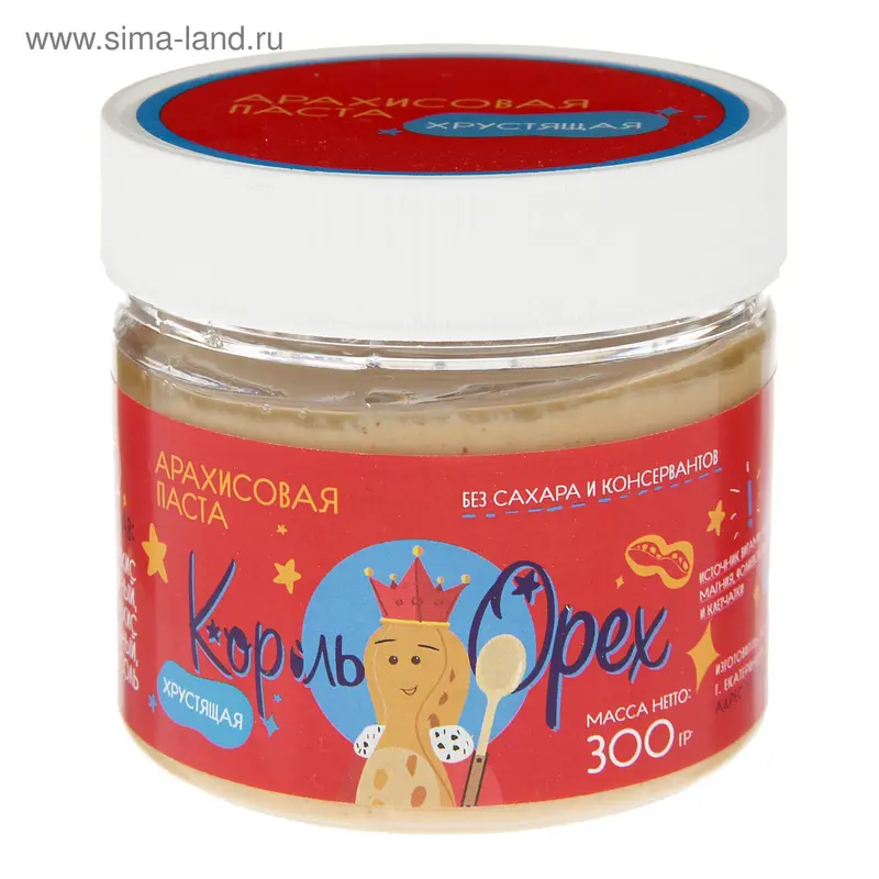 Арахисовая паста «Король Орех» хрустящая, 300 г
