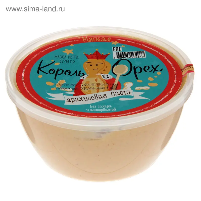Арахисовая паста «Король Орех» мягкая, 320 г