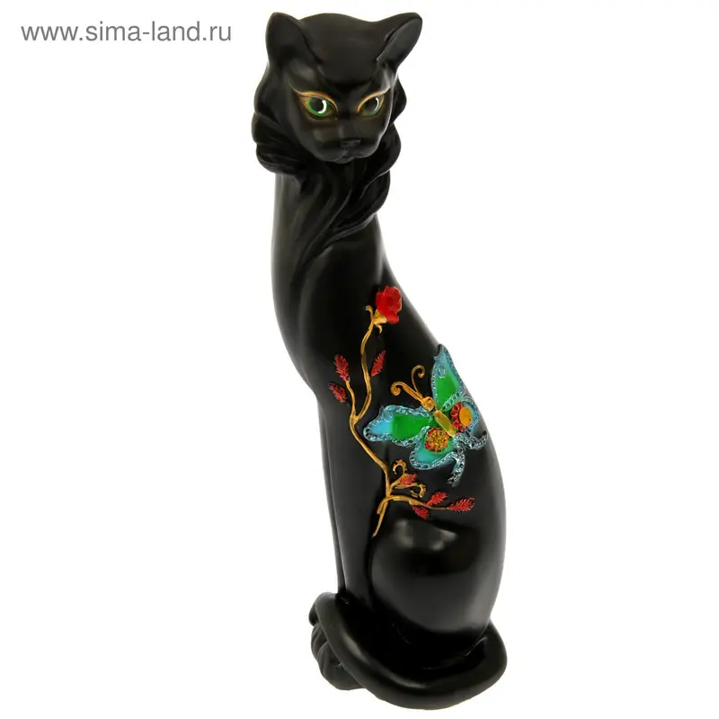 Фигура "Кошка Маркиза" Бабочка черная 14х14х48см