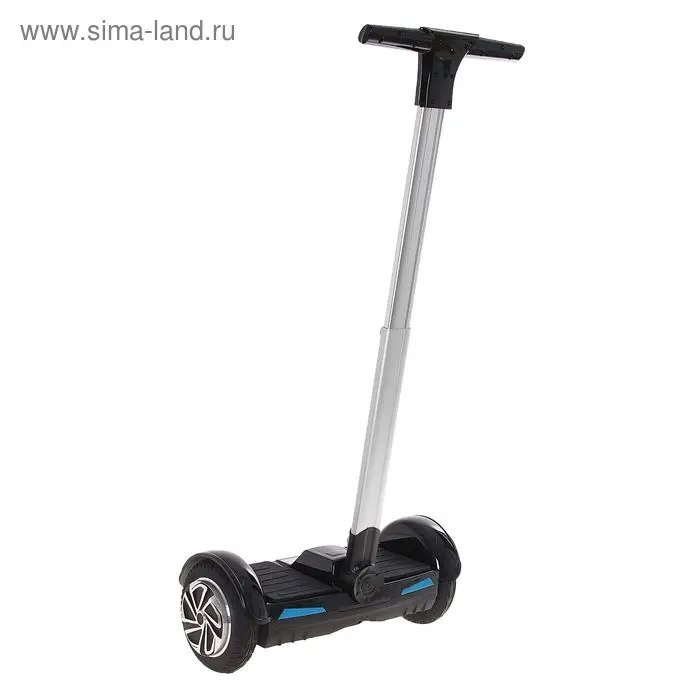 Гироскутер с ручкой, диаметр колёс 8.0", цвет чёрный