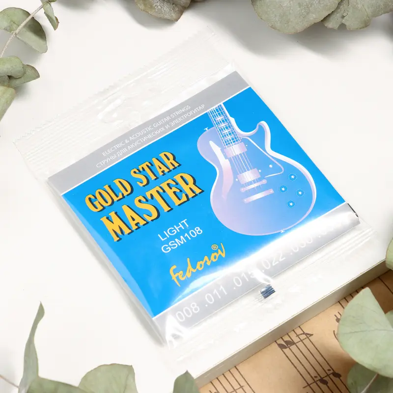 Струны GOLD STAR MASTER Light (.008 -.038, навивка - нерж. сплав на граненом керне)