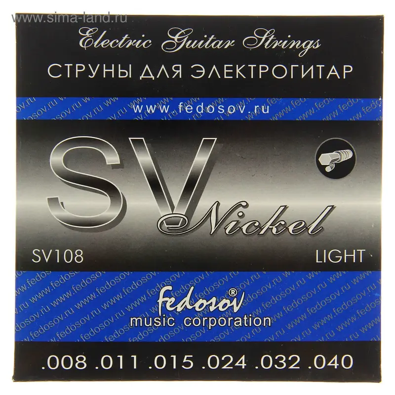 Струны SV108 Light (.008 -.040, навивка - никелевый сплав на граненом керне)