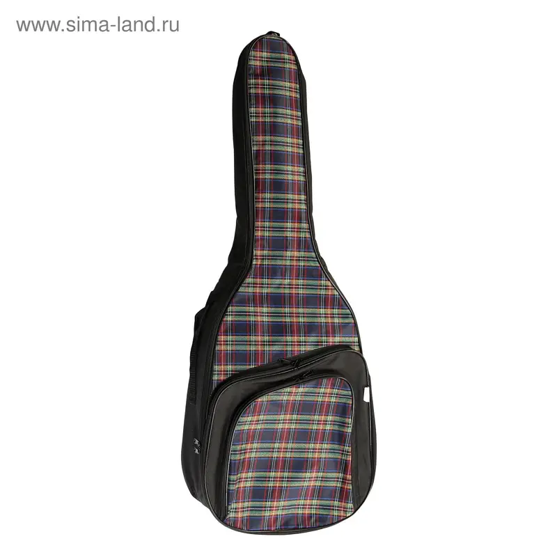 Чехол для гитары классический, утеплённый, с 2 ремнями, объёмные карманы, микс