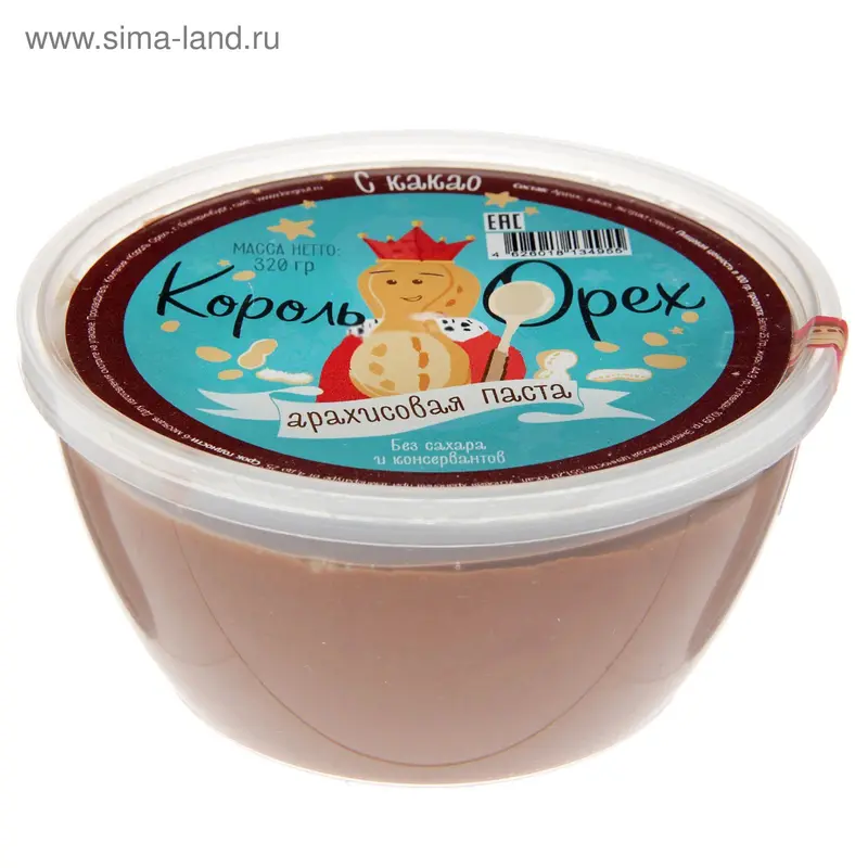 Арахисовая паста "Король Орех" с какао, 320 г