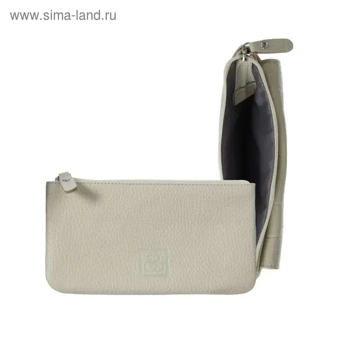 Кошелёк женский "Инканто Savanna", 2 отдела, отдел для монет, молочный аллигатор