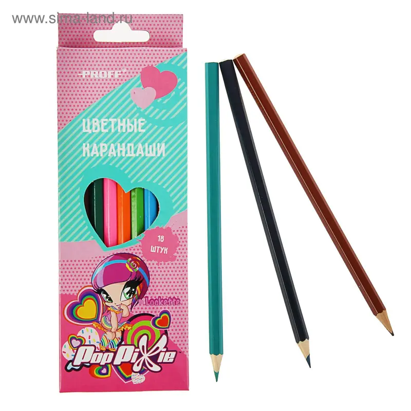 яКарандаши 18цв PopPixie, в карт/коробке PP16-BCL18