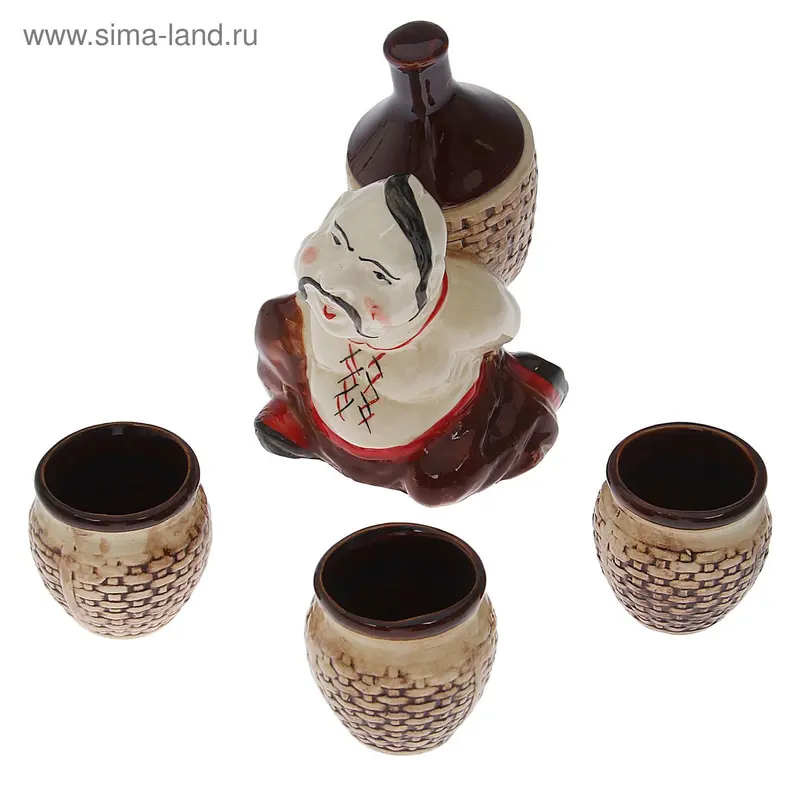 Штоф с рюмками "Кум" 4 предмета, 0,5/0,1 л