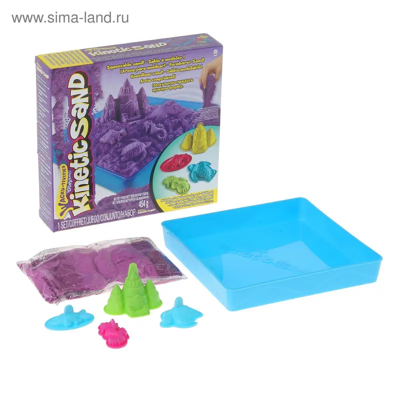 Песок для лепки Kinetic sand, 454 г + лоток + 4 формочки