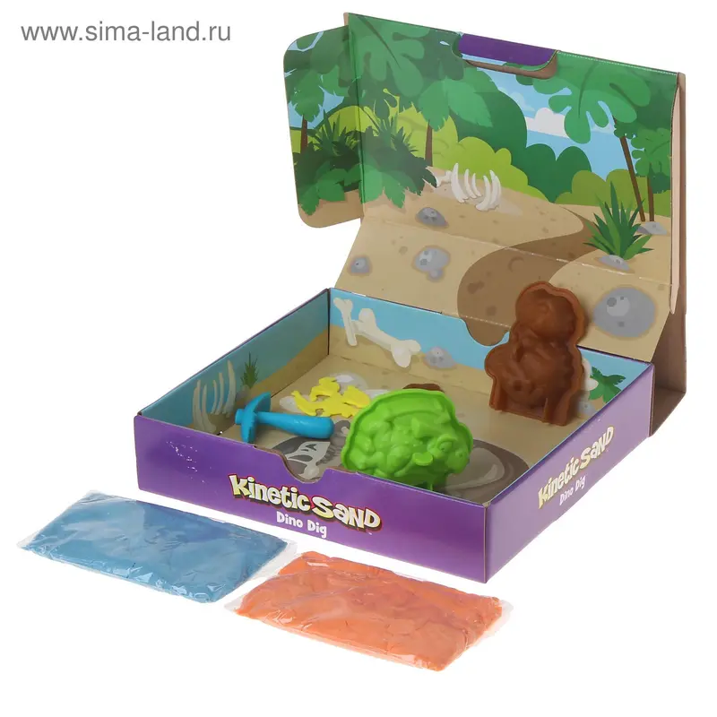 Песок для лепки Kinetic Sand, 340 г + формочки, МИКС
