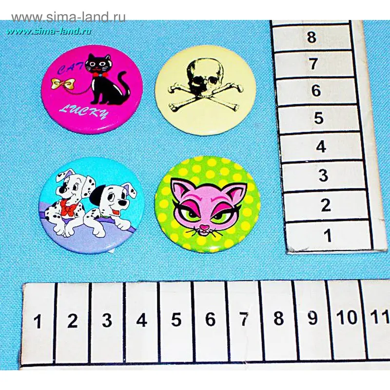 значок 7747 3.2см ассорти (40 шт) (бокс 8000 шт)