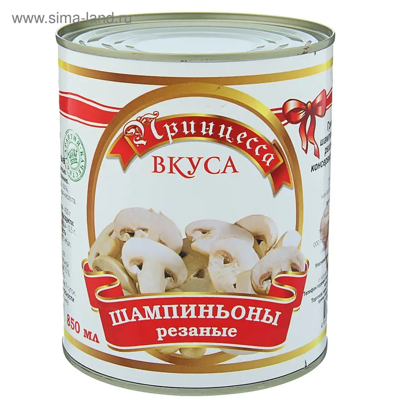 Шампиньоны резаные Принцесса Вкуса, 850 мл