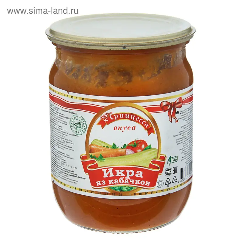 Икра кабачковая ТМ "Принцесса Вкуса", 500 мл