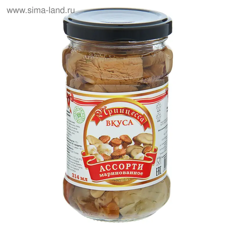 Маринованные Принцесса Вкуса, ассорти, 314 мл