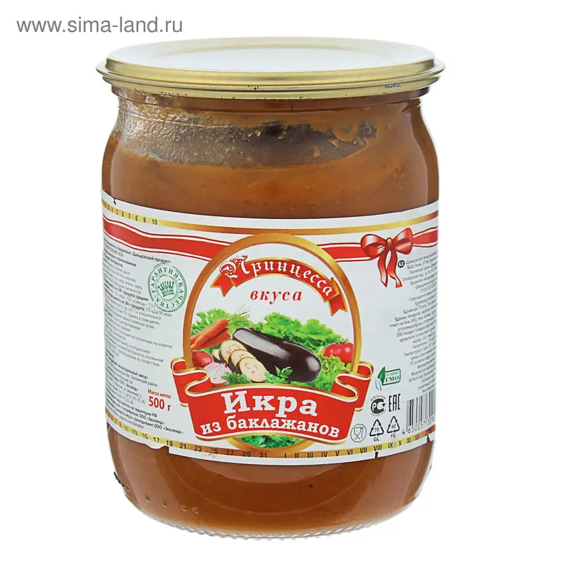 Икра из баклажанов ТМ "Принцесса Вкуса", 500 мл