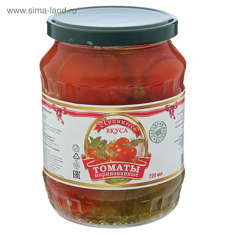 Томаты маринованные ТМ "Принцесса вкуса", 720 мл