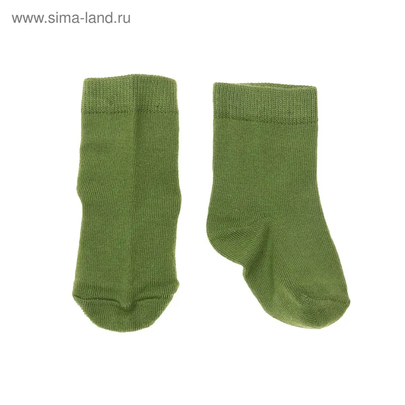 Носки однотонные, размер 10-12, цвет зелёный 004/6