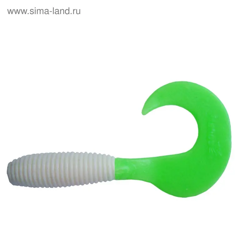 Твистер Helios Credo White & Green, 8.5 см, 7 шт. (HS-11-016)