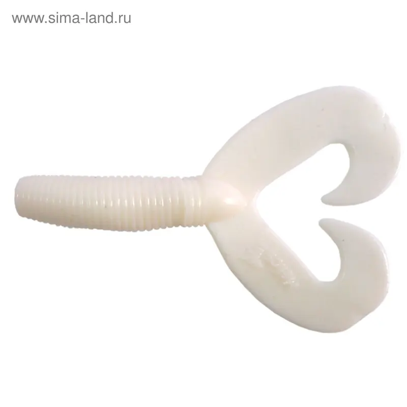Твистер Helios Credo Double Tail White, 7.5 см, 7 шт. (HS-12-001)
