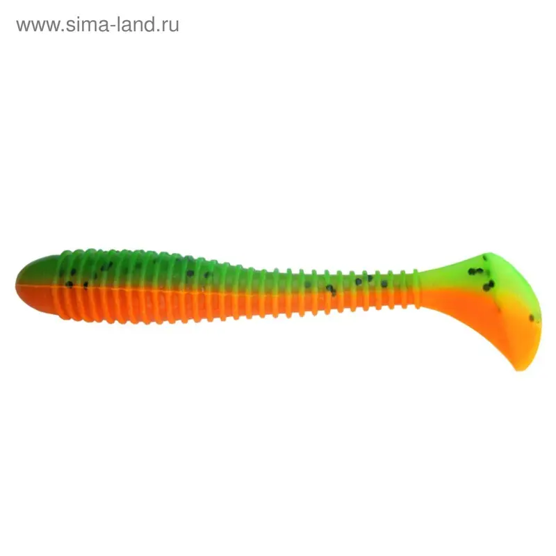 Виброхвост Helios Catcher Pepper Green & Orange, 9 см, 5 шт. (HS-2-018)