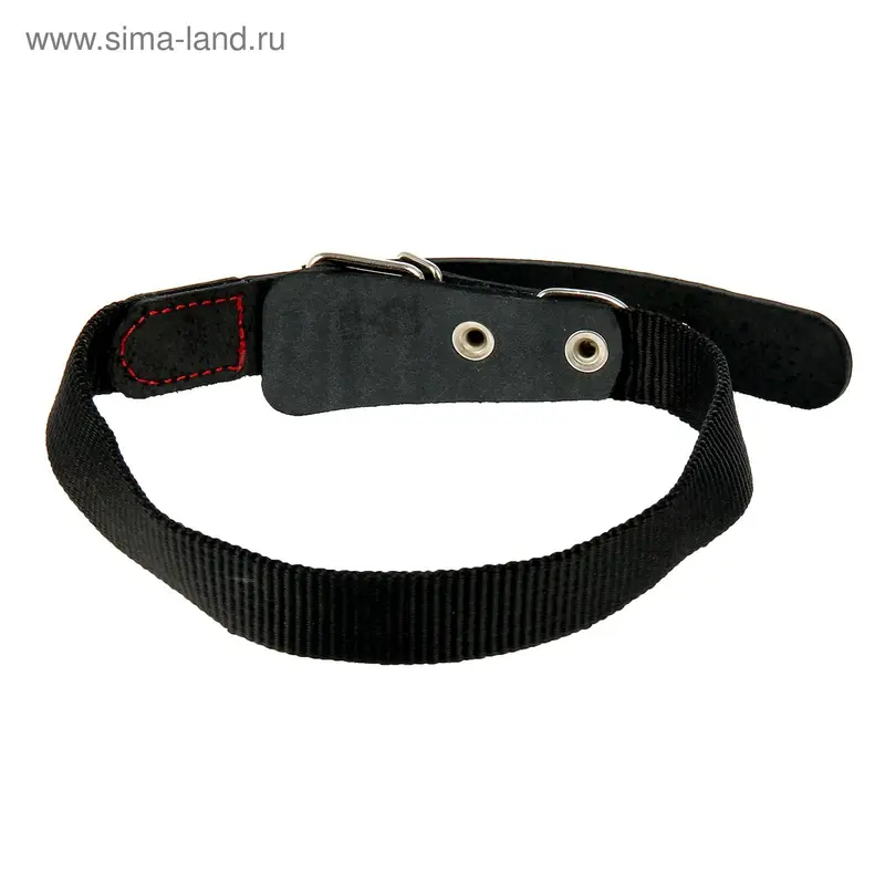 Ошейник капроновый с кожей, ош 40-52 см, 2,5 см, микс