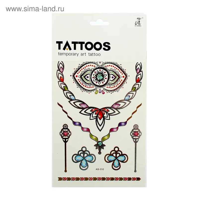 Татуировка на тело "Колье" МИКС 15х26,5 см