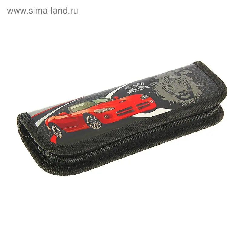 Пенал 1 секция 65*190 ламинированный картон, Prof Press ПН-5798 "Авто и тигр"