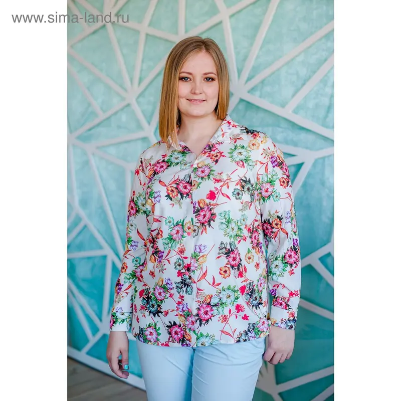 Рубашка женская, цвет белый, размер 56 (4XL)