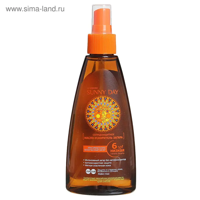 Масло-ускоритель для загара Sunny Day, SPF 6, 200 мл