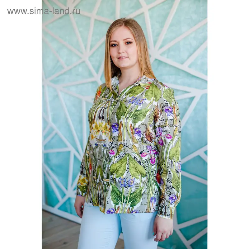 Рубашка женская, цвет зелёный, размер 54 (3XL)