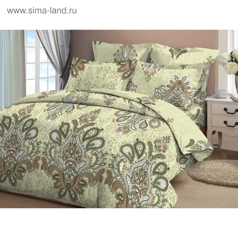 Постельное бельё 2 сп., макси Орхидея 4629/2 "Измир", размер 175х217 см, 220х240 см, 70х70 см - 2 шт., хлопок 125 г/м2