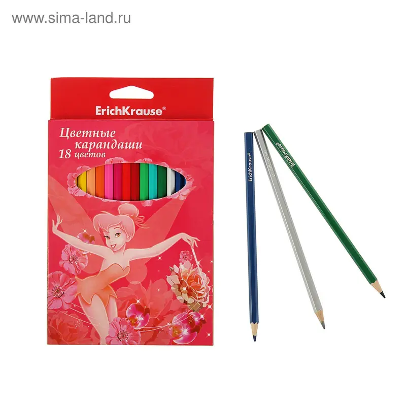 Карандаши 18 цветов Tink Pink, EK 39685